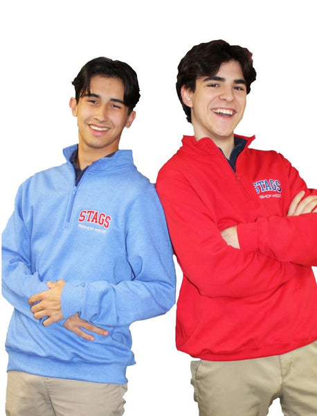 1/4 Zips -  "STAGS" Royal Heather Blue