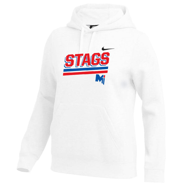 Hoodie - White Club Fleece STAGS