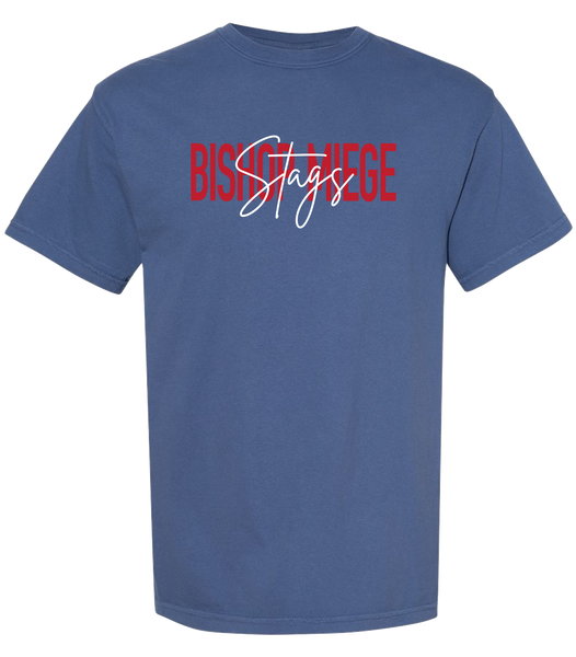Tee - BM Script Stags - China Blue