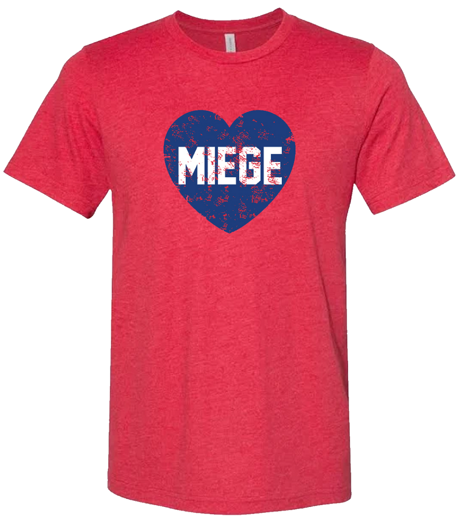 Tee - Miege Heart Block - Heather Red