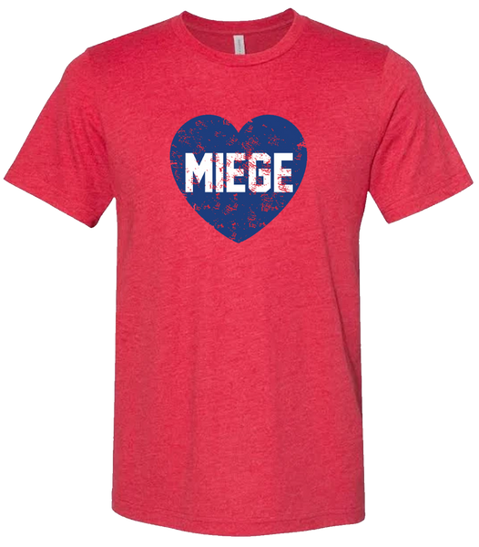 Tee - Miege Heart Block - Heather Red