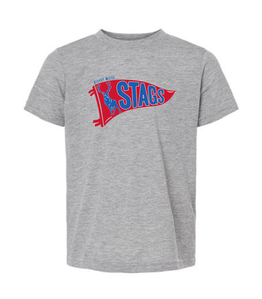 Tee - Youth Stags Pennant - Gray